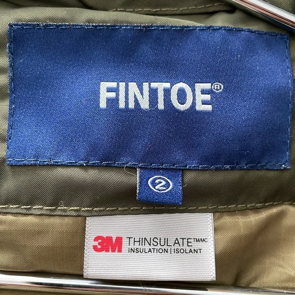 Fintoe olive green 3M thinsulate boxy oversized jacket liner style Men’s Medium. - Picture 10 of 13